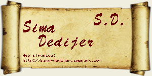 Sima Dedijer vizit kartica